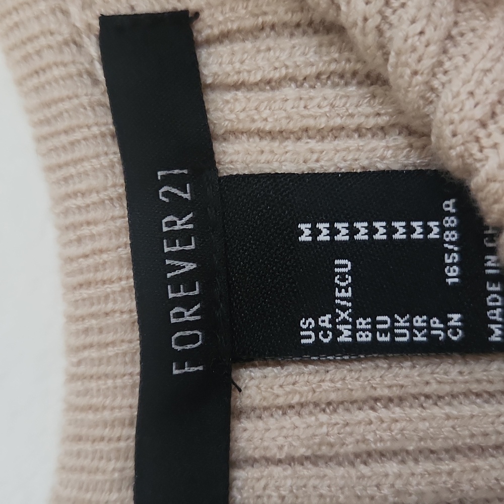 Forever 21 Beige Ribbed Bodycon Dress - Picture 2 of 5